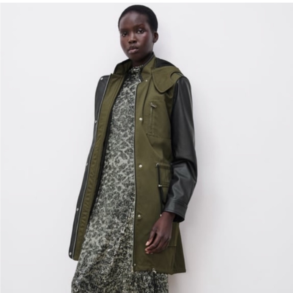 Zara Faux Leather Parka
